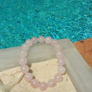 10mm Rose Quartz Bracelet — Heart Healing + Soft Energy